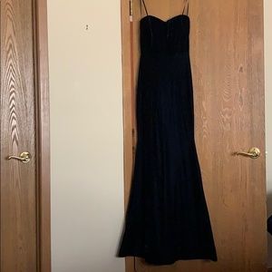 Blue velvet dress